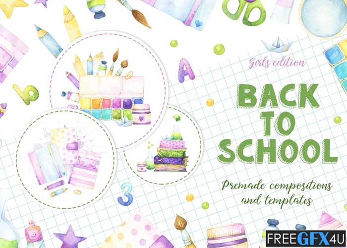 Back to School Girls Premade Designs