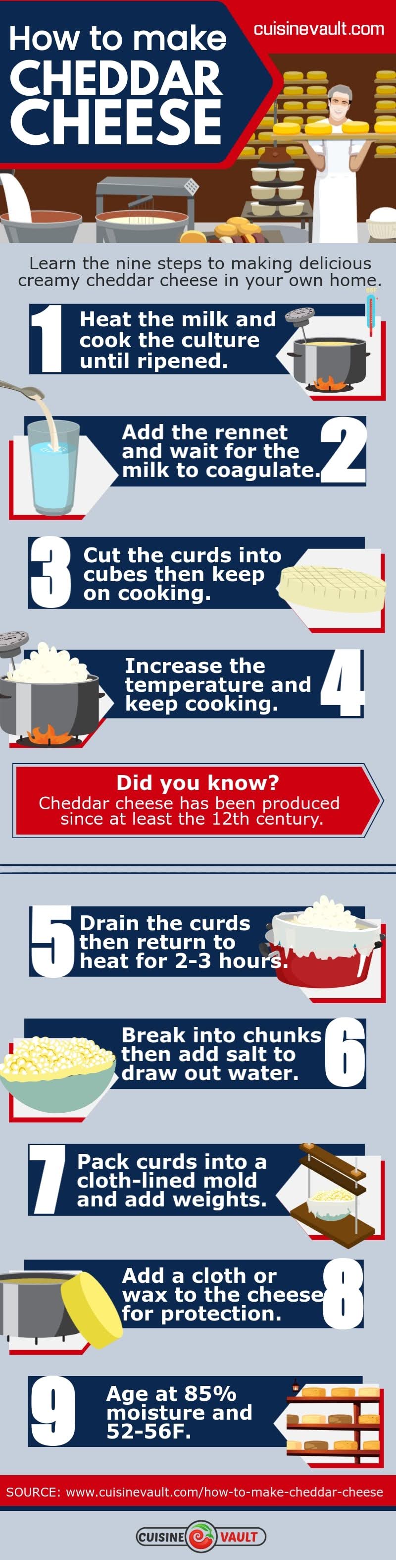 How to Make Cheddar Cheese #infographic