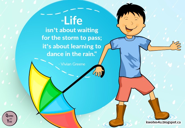 QUOTES For YOU!: "Life isn’t about waiting for the storm to pass; it’s