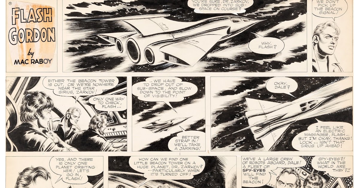Comic art: Original Flash Gordon Sunday strip by Mac Raboy