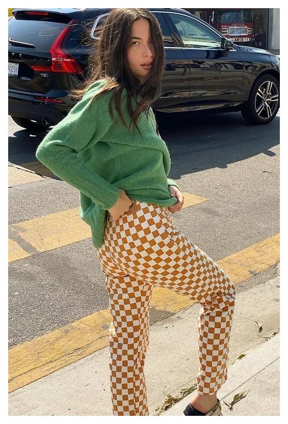 checkered pant outfit