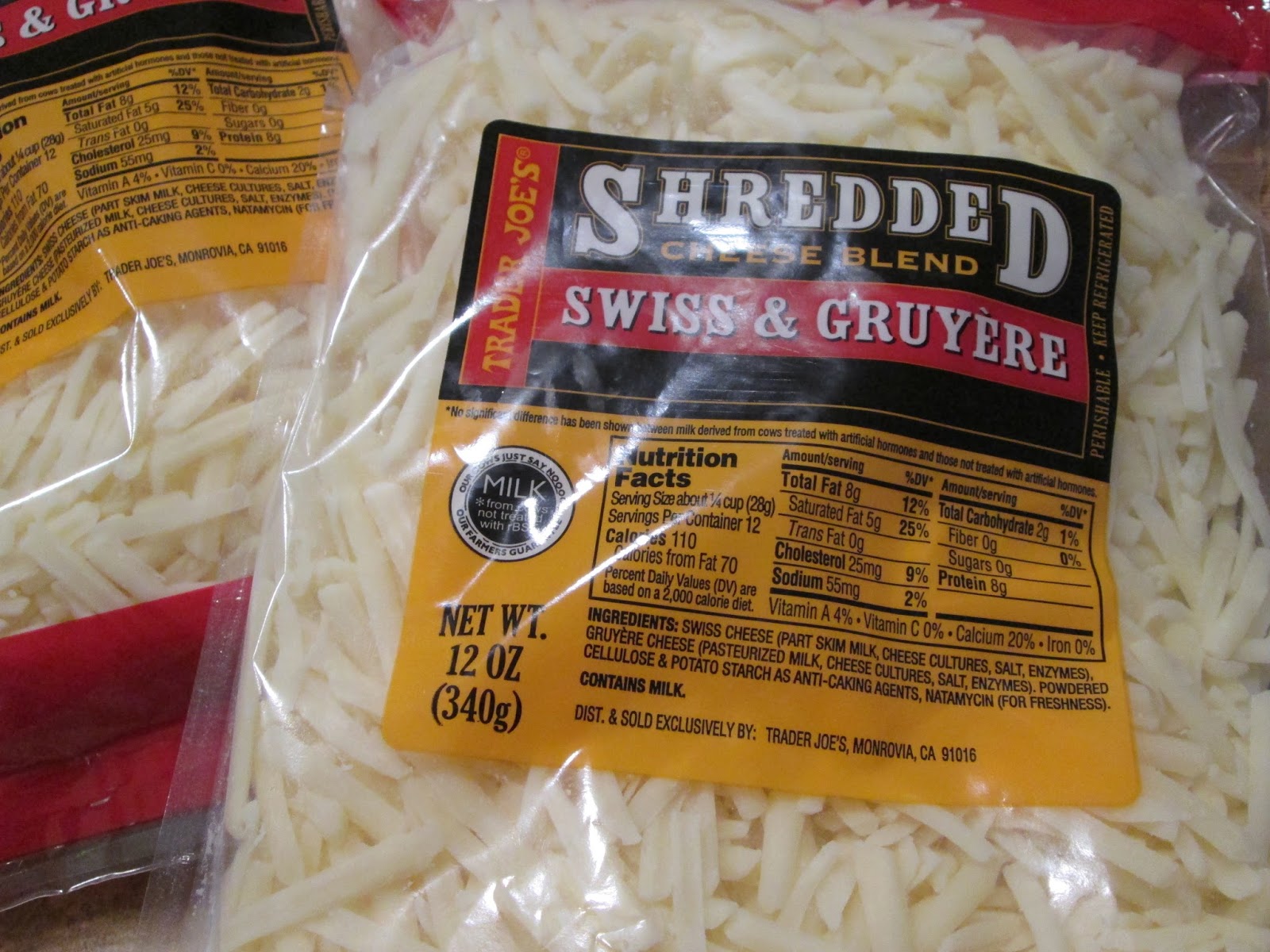 Please, DON'T pass the salt! Trader Joe's Shredded Swiss and Gruyere