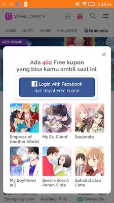 cara login di aplikasi webcomics android