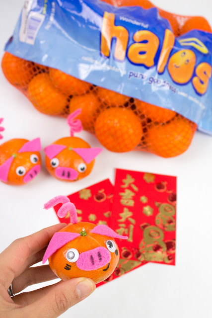 Adorable Mandarin Orange Pig Craft for Chinese New Year