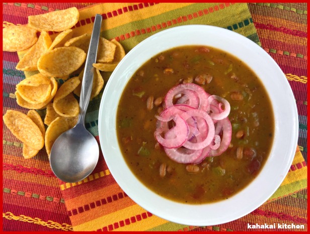 Kahakai Kitchen: Pinto Bean Soup with Fresh Salsa (Simple Brothy