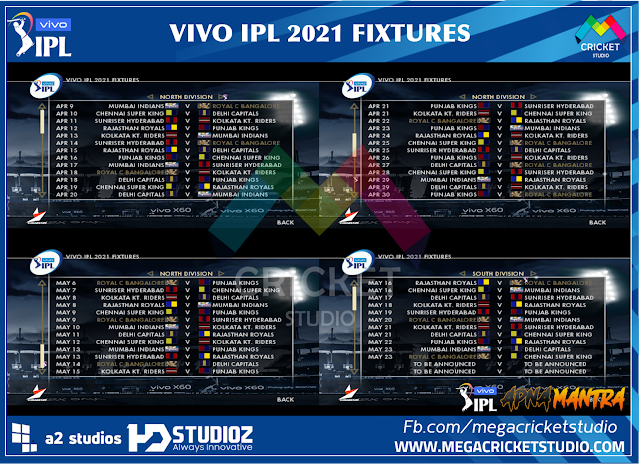 VIVO IPL 2021 Fixtures ea cricket 07