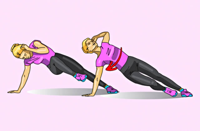 Side plank crunch exercise to help you lose belly fat