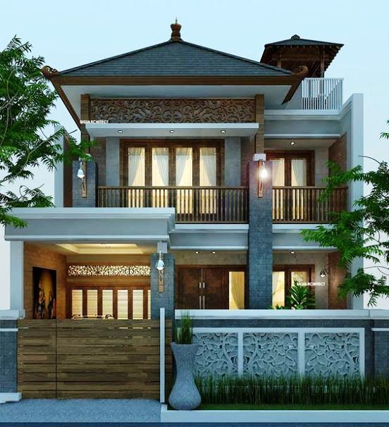15 Inspirasi Fasad Rumah Minimalis 2 Lantai dengan Atap Limasan