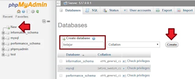 Membuat database buat website