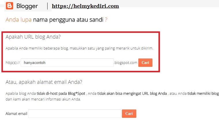 Cara Mengembalikan Blog Yang Lupa Kata Sandi Atau Email Pengguna
