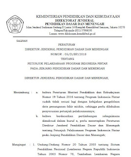Direktorat Jenderal Pendidikan Dasar dan Menengah KementeriaN Pendidikan dan Kebudaayan te Juknis PIP 2018 PDF