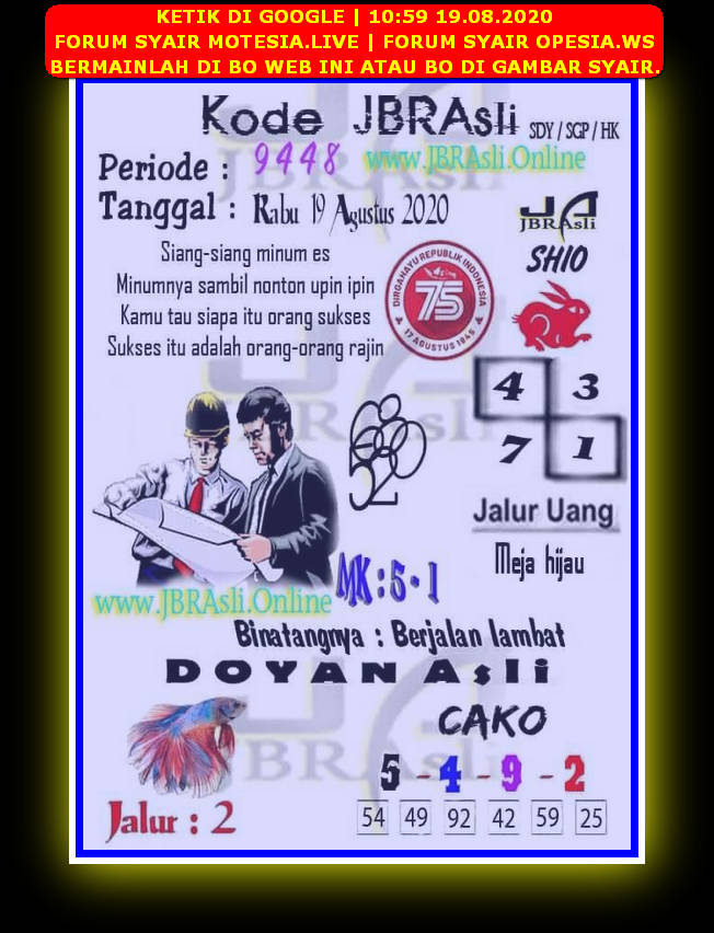 1 New Message Kode Syair Singapore 19 Agustus 2020 Forum Syair Togel Hongkong Singapura Sydney