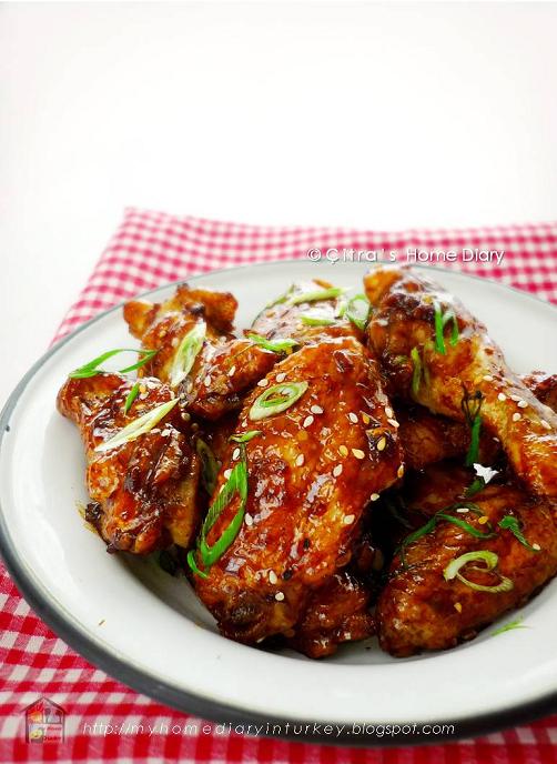 Citra's Home Diary Oven Baked Honey Garlic Chicken Wings