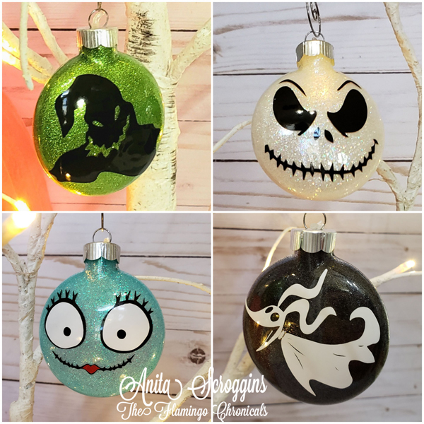 DIY Nightmare Before Christmas Glitter Ornaments The Flamingo