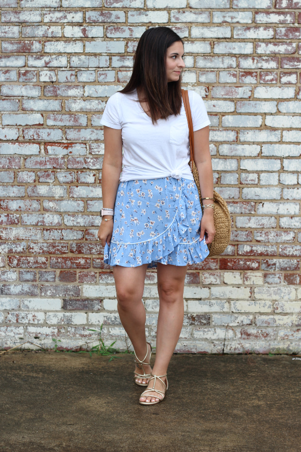 style on a budget, how to style a floral skirt, summer outfit ideas, north carolina blogger, summer style