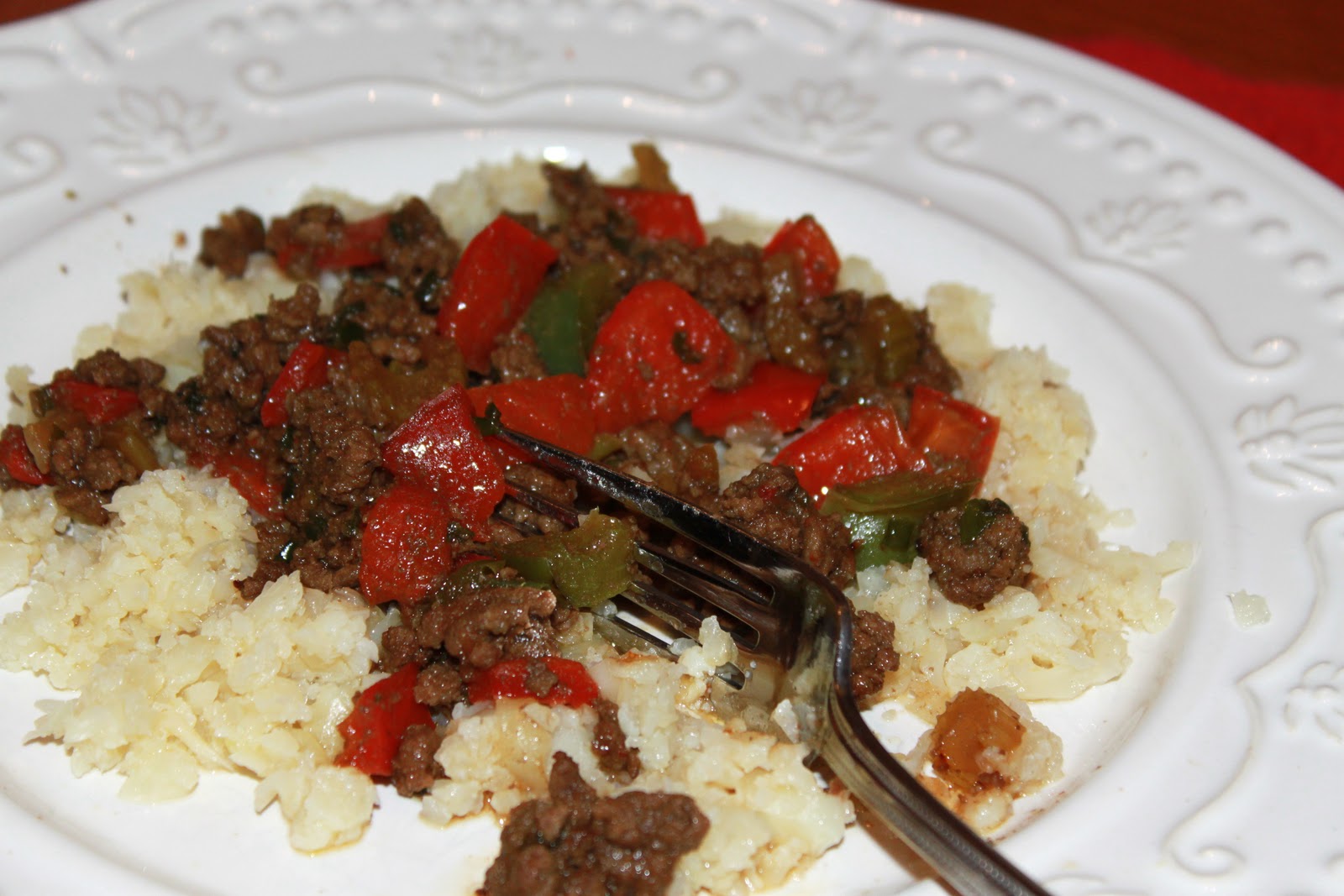 Oh My Gluten Free Goodness!: Poor Man's Pepper Steak and Cauliflower Rice