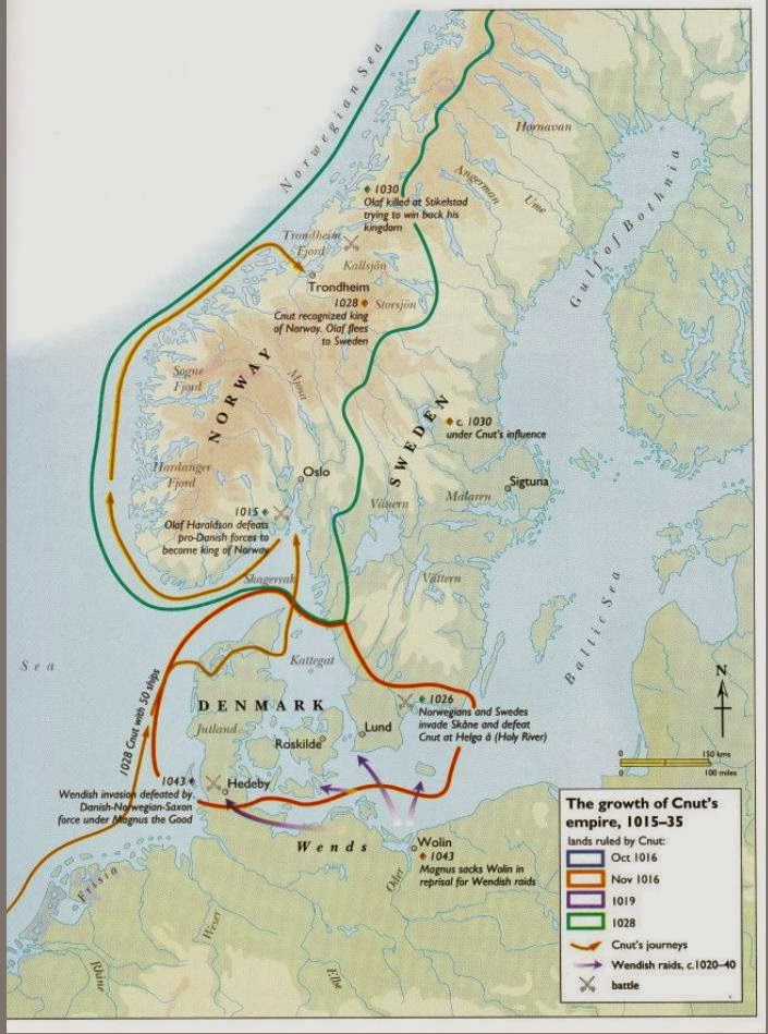 Viking history : 1028 Cnut the great conquered Norway