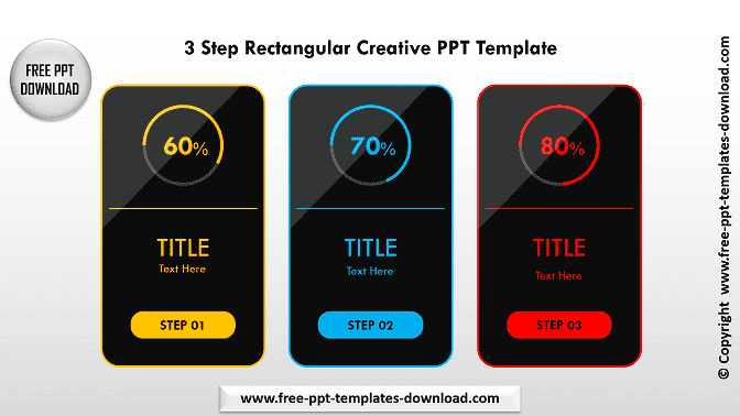 3 Step Rectangular Creative PPT Template Download