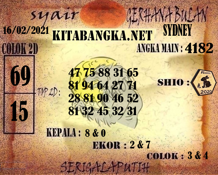 Syair Sidney Hari Ini Ini Selasa 16022021 Syair SGP