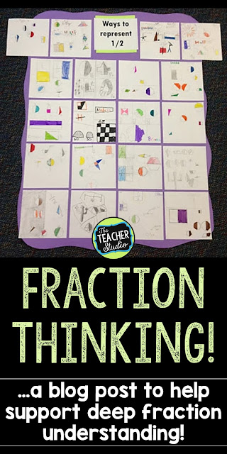 I hope this post helps you see how students can work to develop deep fraction understanding, explain their math thinking and practice critiquing reasoning, look for fraction misconceptions, and have some fraction fun along the way! Using hands on fractions activities and math reasoning about fractions in your grade 3, grade 4, and grade 5 classrooms is so important. Teaching fractions, fraction lessons, fraction lesson plans, fraction activities, common core fractions, equivalent fractions