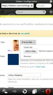 Alterar foto do twitter pelo celular