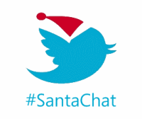 Official #SantaChat Twitter Party Logo from North Pole High hosted by Candycane Claus
