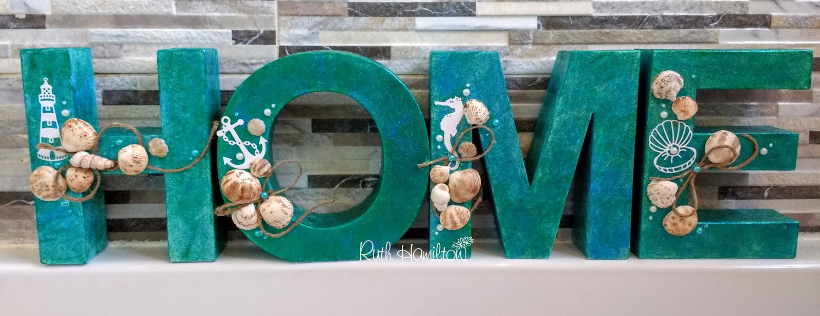 A Passion For Cards HOME Plaid Glitter Paint and Sculpey shells tutorial