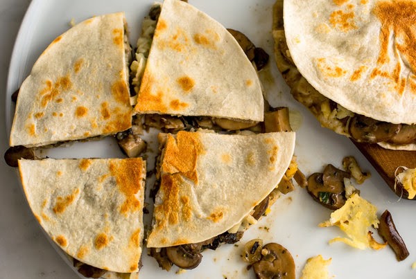 Quesadilla With Mushroom Ragoût and Chipotles