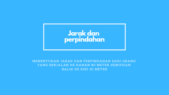 Seseorang Berjalan Ke Kanan Sejauh 80 Meter Kemudian Balik Lagi Ke Kiri Sejauh 30 Meter Berapakah Perpindahan Dan Jarak Yang Ditempuhnya Soal Fisika
