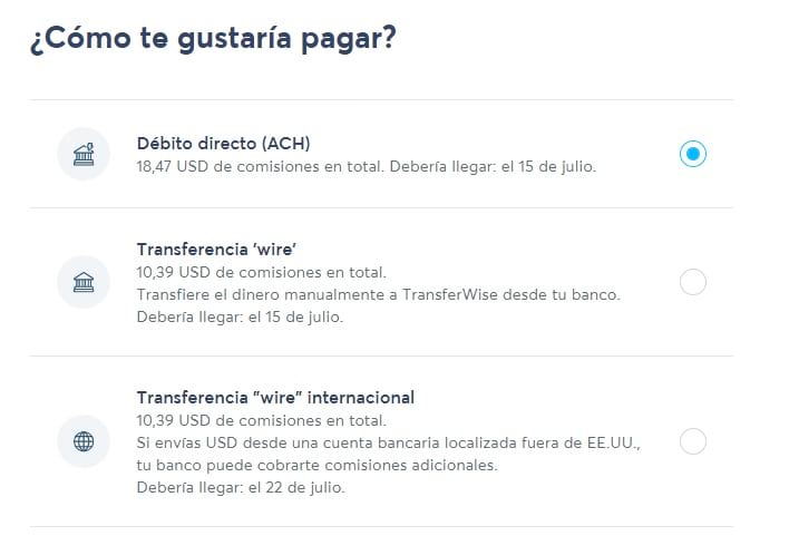 transferwise no funciona