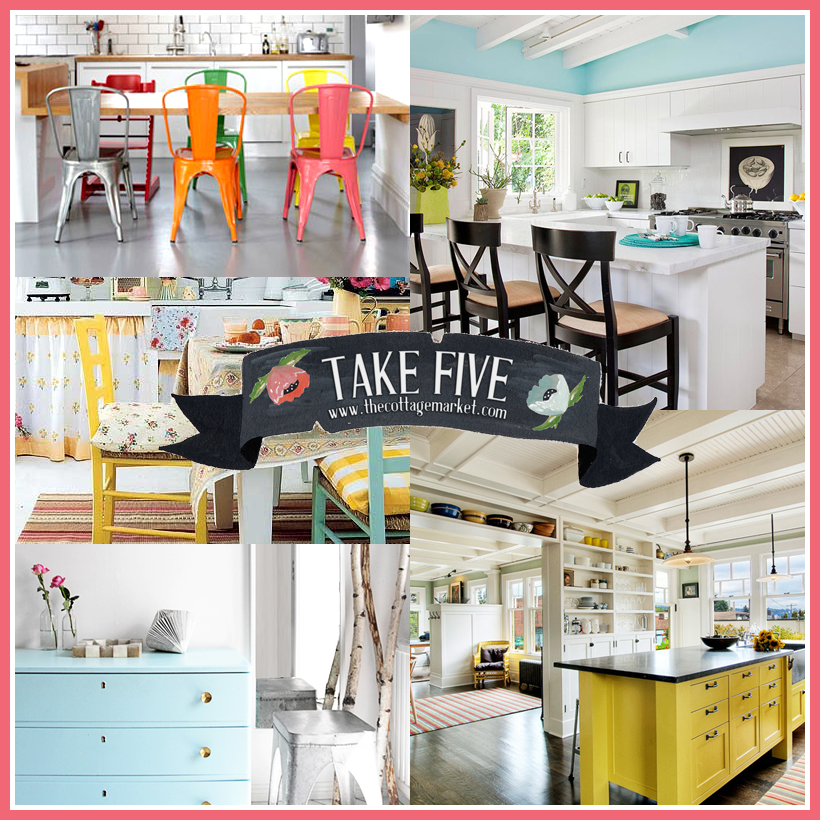 Take 5 All about a pops of color in your white kitchen The Cottage