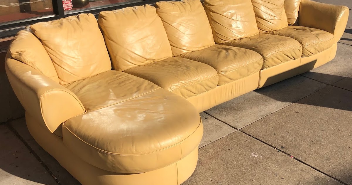 Uhuru Furniture & Collectibles REDUCED 469649 Butter Yellow Leather