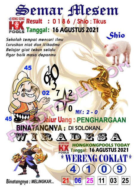 Prediksi Syair HK Semar Mesem Senin 16-Agt-2021