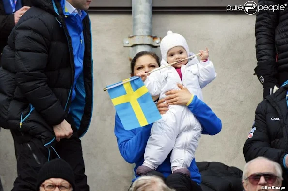 Crown Princess Victoria, Prince Daniel and Princess Estelle attended the FIS Nordic Ski World Championships