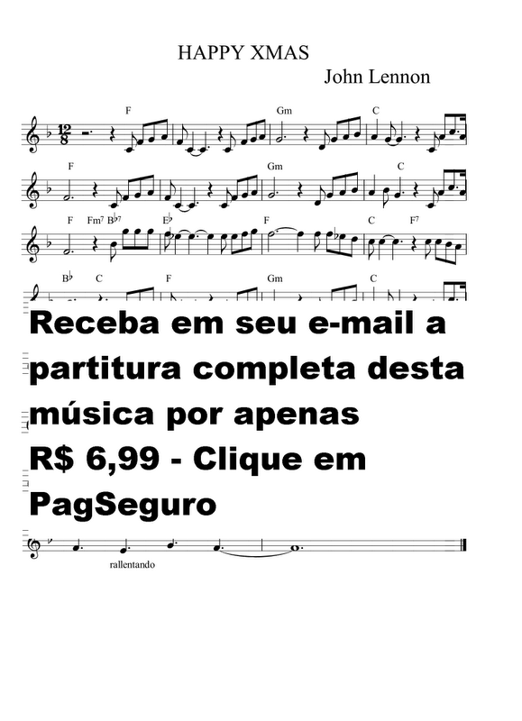 Partituras Musicais Happy Xmas John Lennon n.º 694