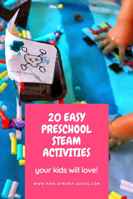 20 Super Easy and Low Prep Preschool STEM (Science, Technology, Engineering, and Math)Activities perfect to do at home with kids