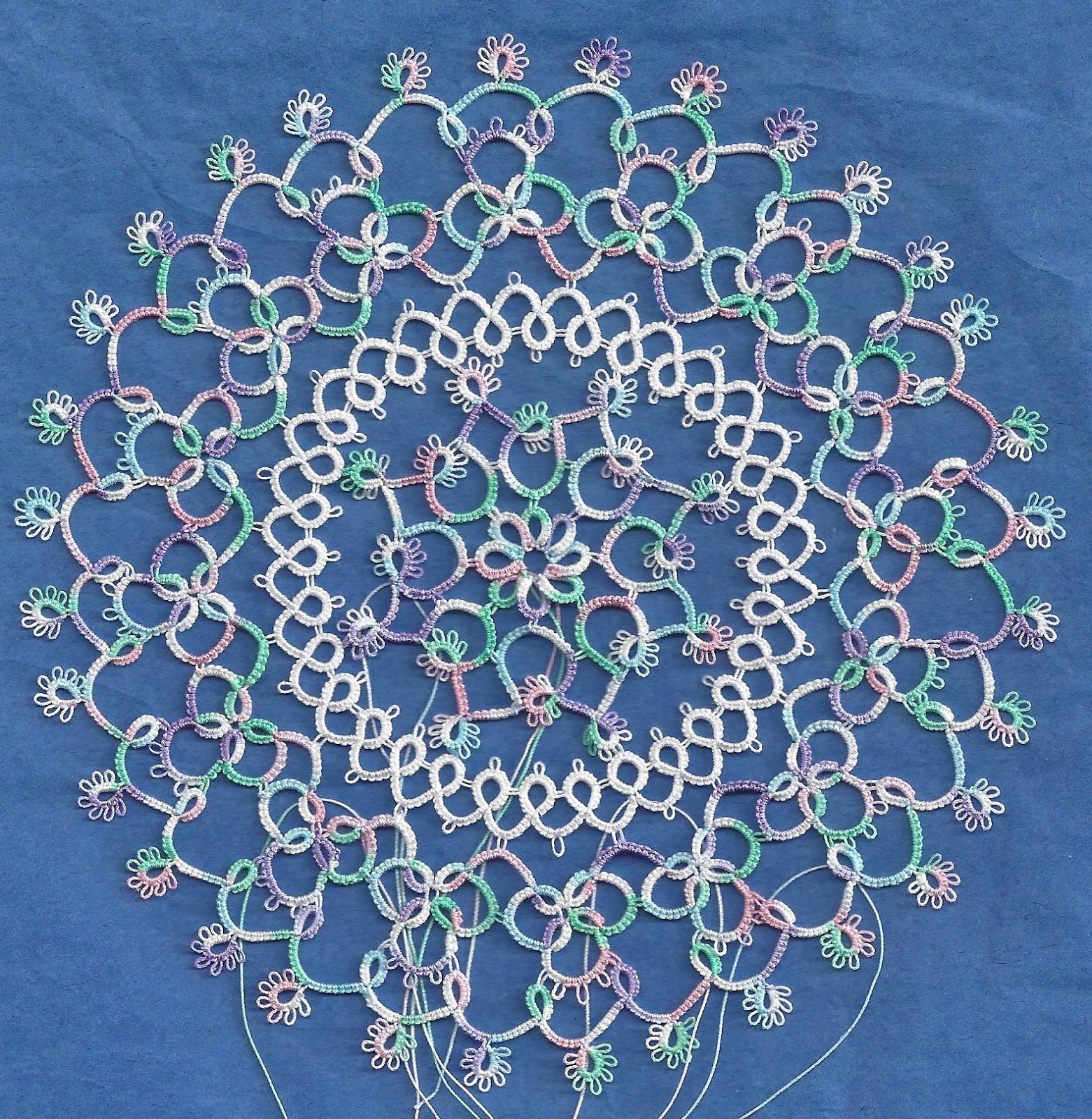 Tatting Lace in Grace Renulek's 2016 Spring Doily round 5 completed