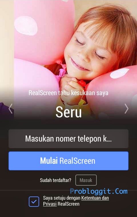 Real Screen - Aplikasi Penghasil Pulsa Gratis di Android Terbaru 2015