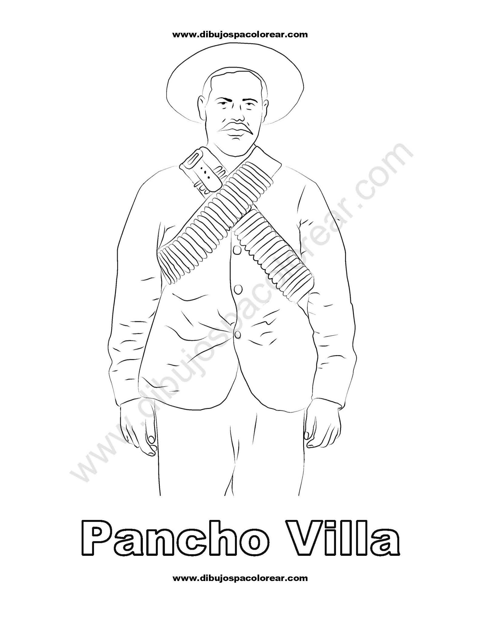 Pancho Villa para colorear