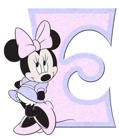 Abecedario de Minnie en Rosa y Lila. Lilac and Pink Minnie Alphabet.