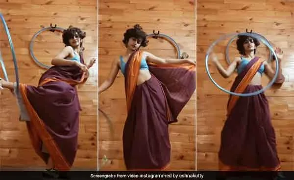 News, Kerala, State, Kochi, Viral, Video, Social Network, Twitter, Instagram, Mother, Dance, Entertainment, Saree, Sneakers And A Hula Hoop: This Dance To 'Genda Phool' Has Twitter Impressed