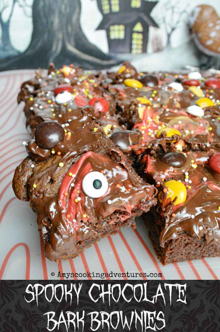 Spooky Chocolate Bark Brownies #Halloween