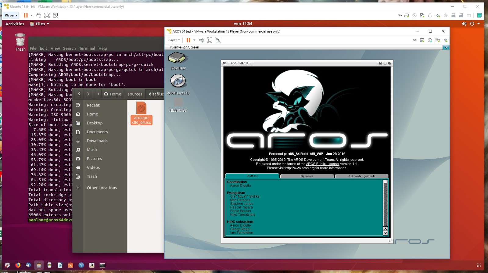 Setting up a 64bit Linux development env for AROS Icaros Desktop