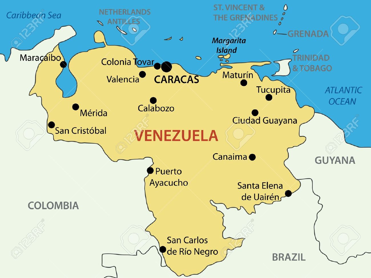 venezuela karta Venezuela map physical maps enlarge screen - Europa Karta