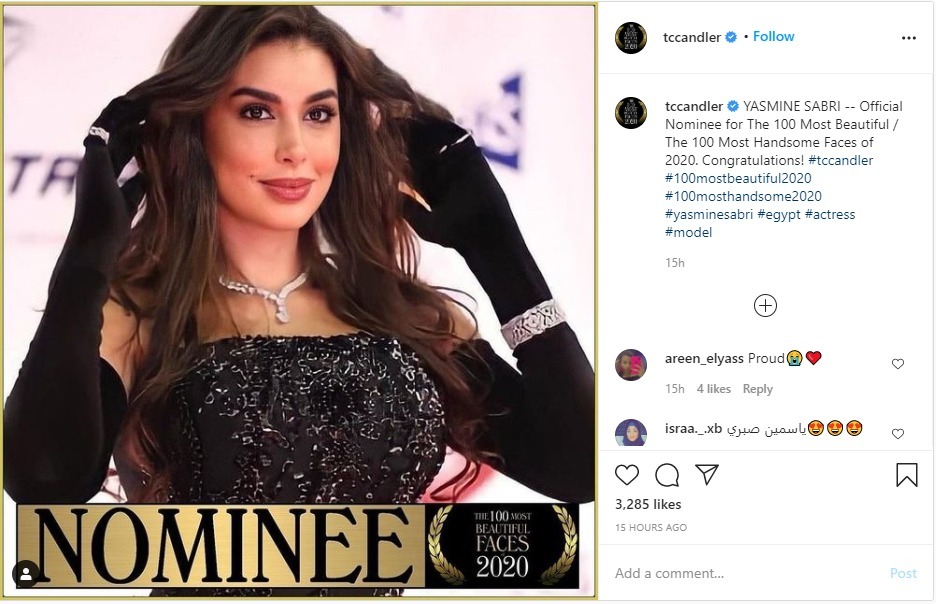 Yasmine Sabry wins the title of the most beautiful face in the world in