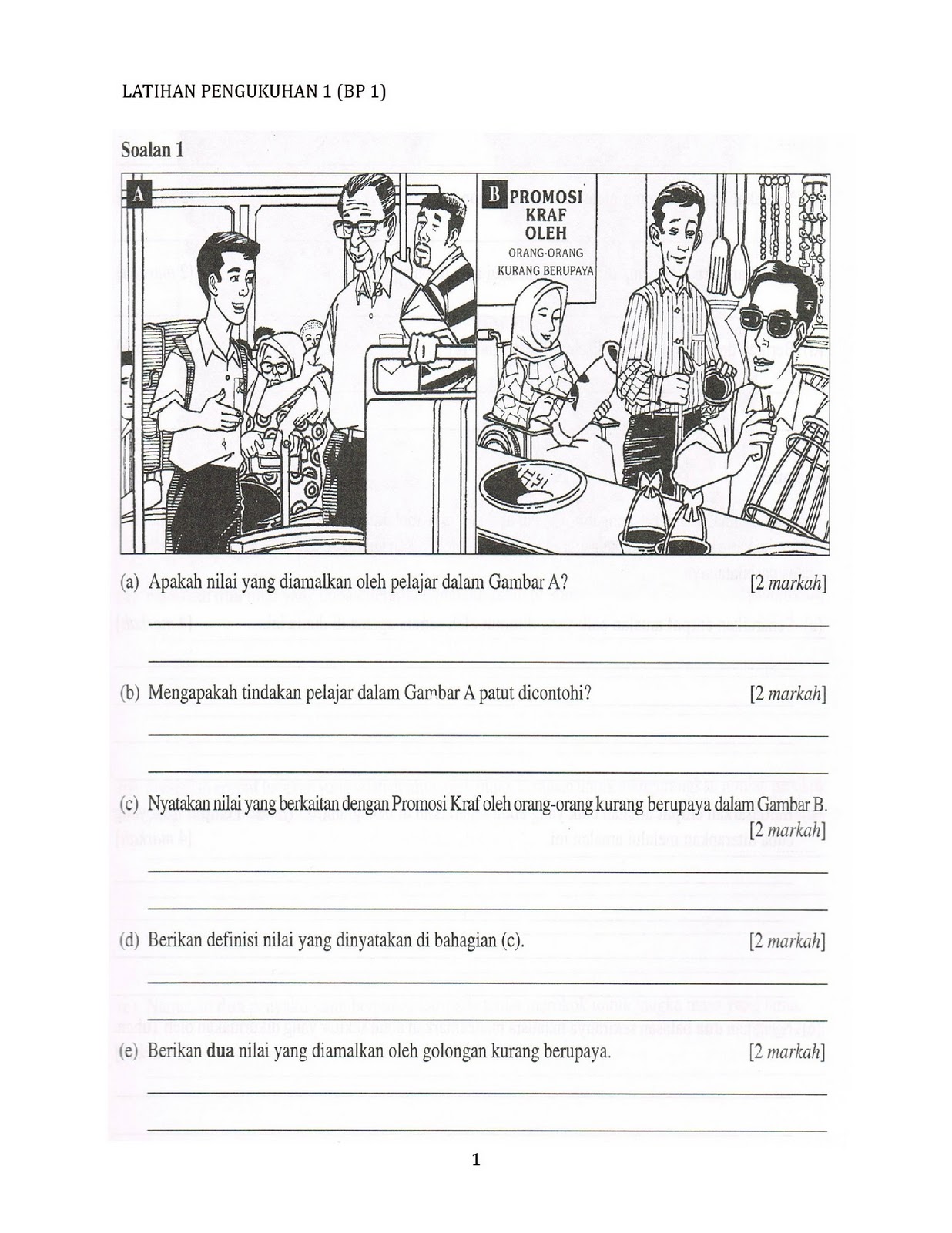 Latihan Pendidikan Moral Tingkatan 1