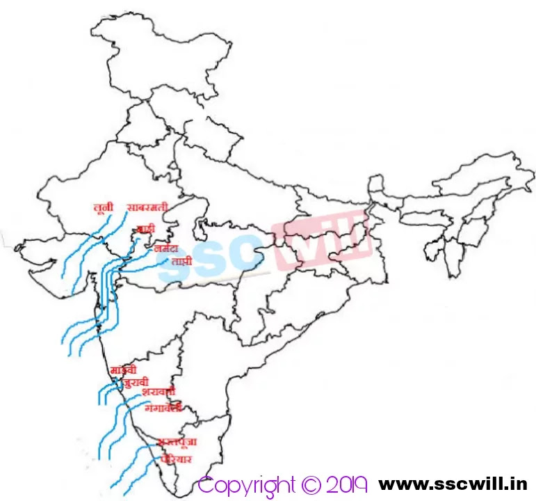 India River Map In Hindi India River Map In Hindi - भारत की नदियों का नक्शा