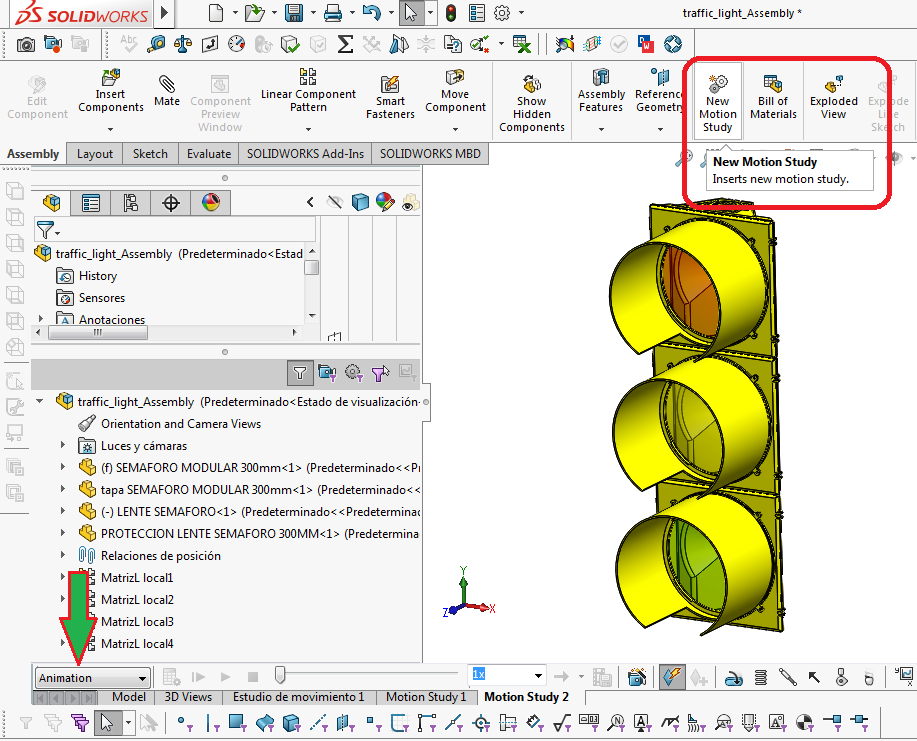 Solidworks Assignment Help SOLIDWORKS motion study traffic lights