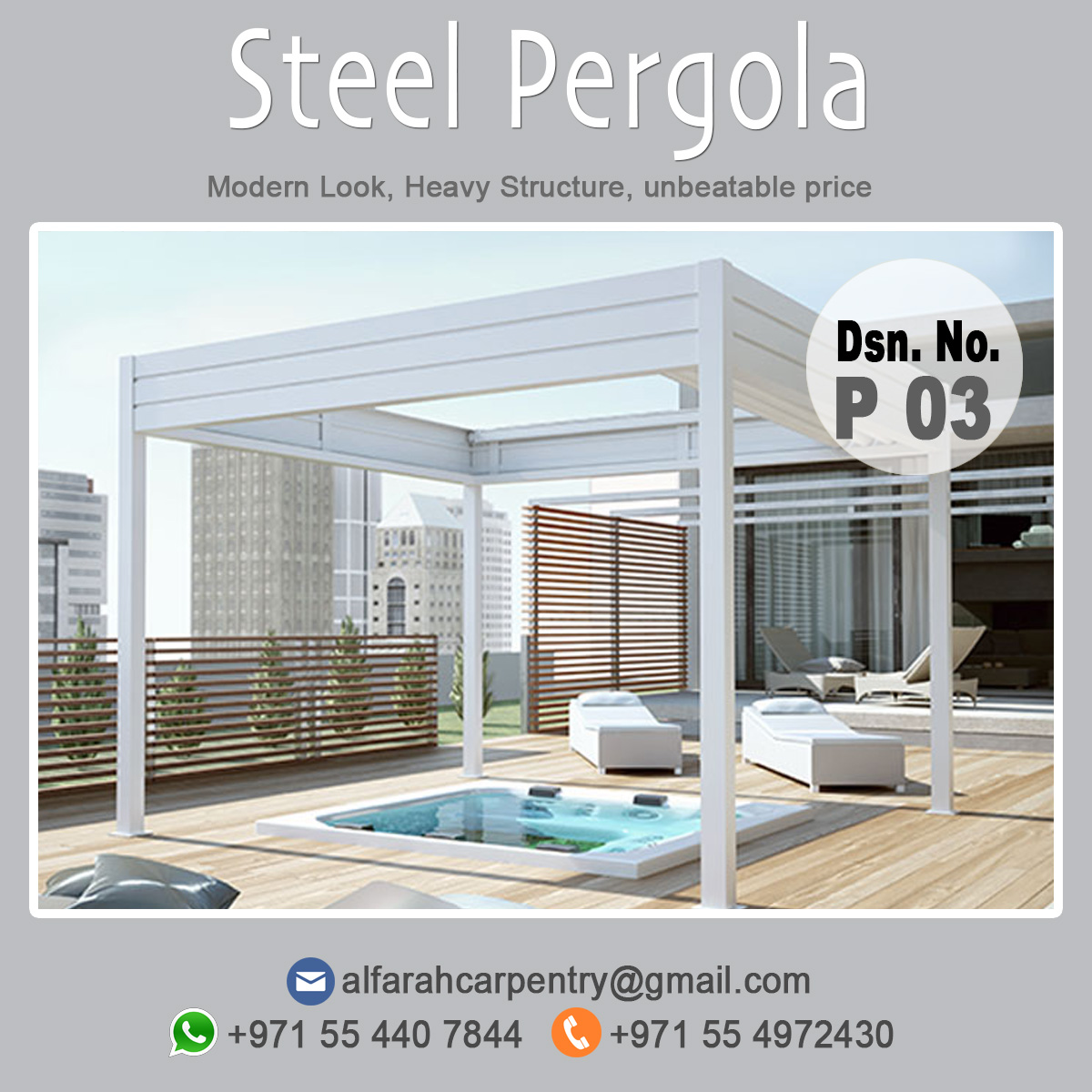 Steel Powder Coated Pergola Design Aluminum Pergola Patio Pergola