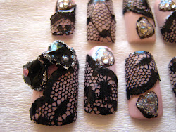 acrylic lace nail 3d jin adventures bow
